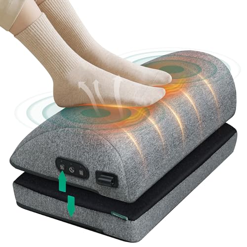 Snailax Heated Foot Rest Under Desk, Adjustable Height Foot Stool with Heat