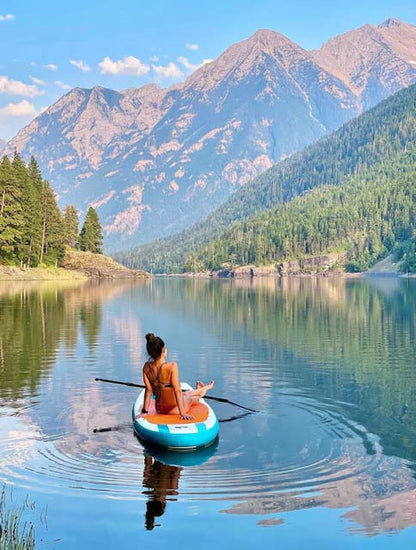 Roc Inflatable Stand Up Paddle Boards with Premium SUP Paddle Board Accessories, Wide Stable Design, Non-Slip Comfort Deck for Youth & Adults (Aqua)