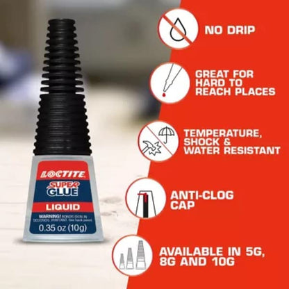 Loctite Super Glue Liquid Longneck Bottle, 0.18 Oz, 1, Bottle