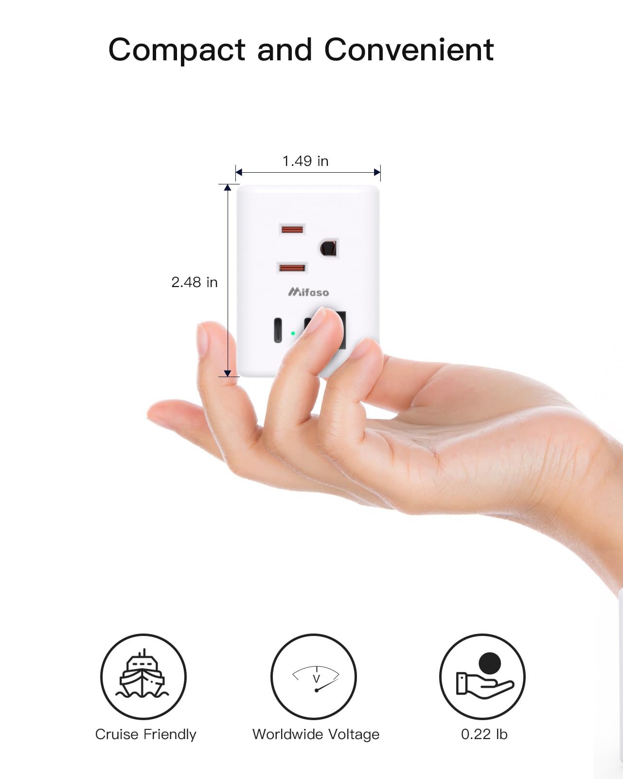 2 Pack European Travel Plug Adapter, International Power Plug Adapter with 3 Outlets 3 USB Charging Ports(2 USB C), Type C Plug Adapter Travel Essentials to Most Europe EU Spain Italy France Germany