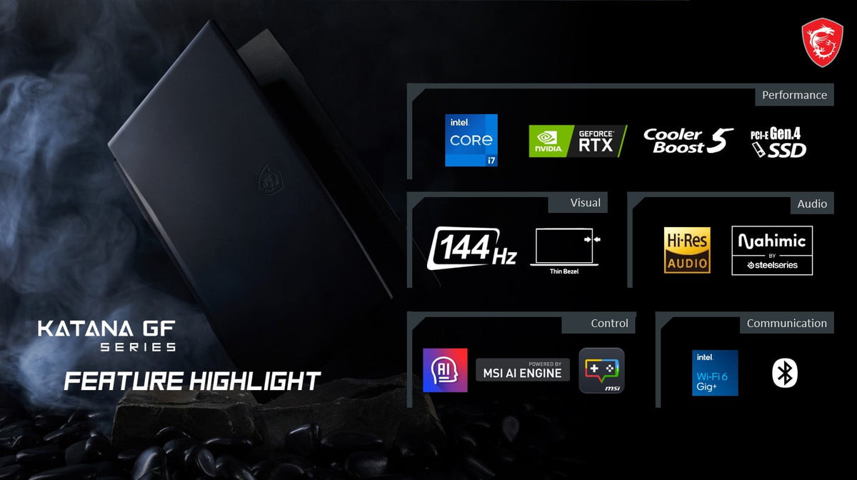 MSI Katana 15.6 inch 144Hz Gaming Laptop Intel Core i7-13620H NVIDIA GeForce RTX 4050 16GB DDR5 1TB SSD Black (2024)