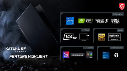 MSI Katana 15.6 inch 144Hz Gaming Laptop Intel Core i7-13620H NVIDIA GeForce RTX 4050 16GB DDR5 1TB SSD Black (2024)