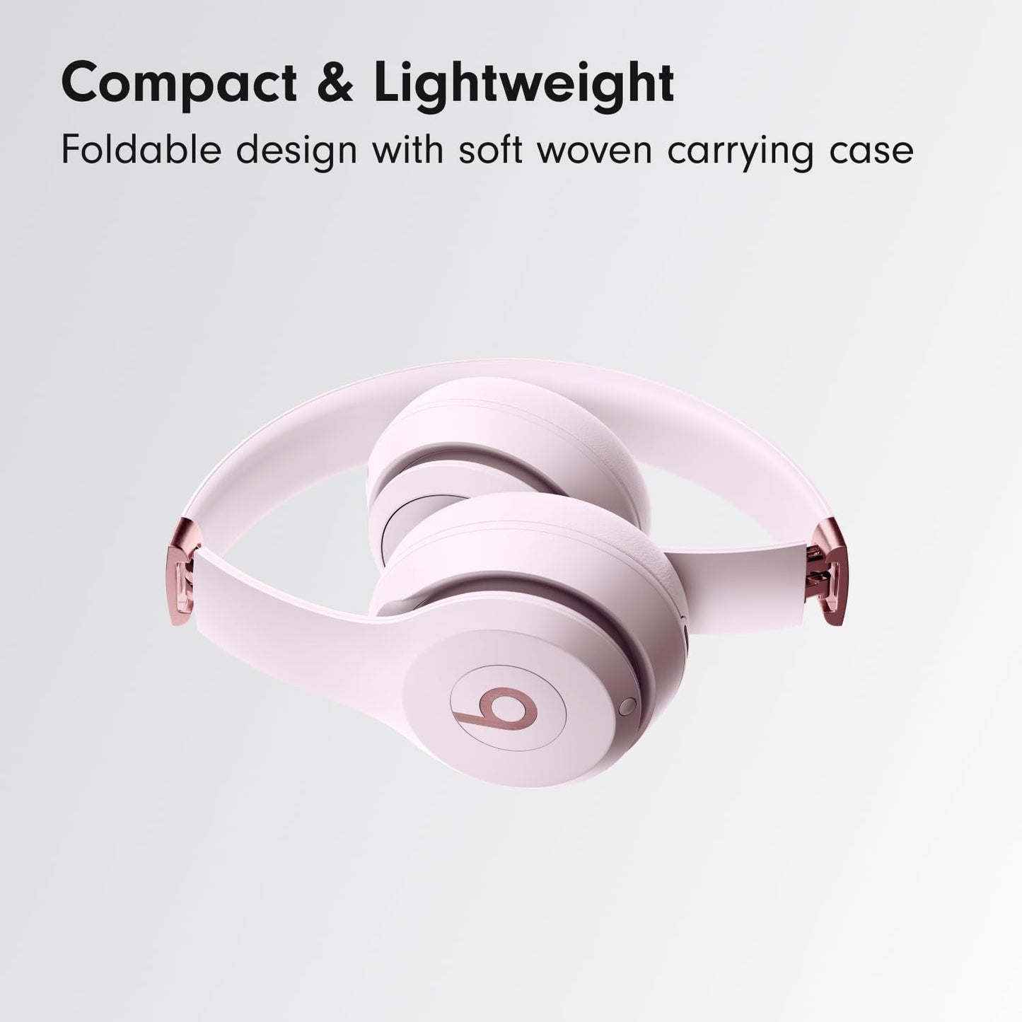 Beats Solo 4 - Wireless On-Ear Bluetooth Headphones, Up to 50-Hour Battery Life, Ultra-Lightweight Comfort, Powerful and Balanced Sound, Apple & Android Compatible - Cloud Pink