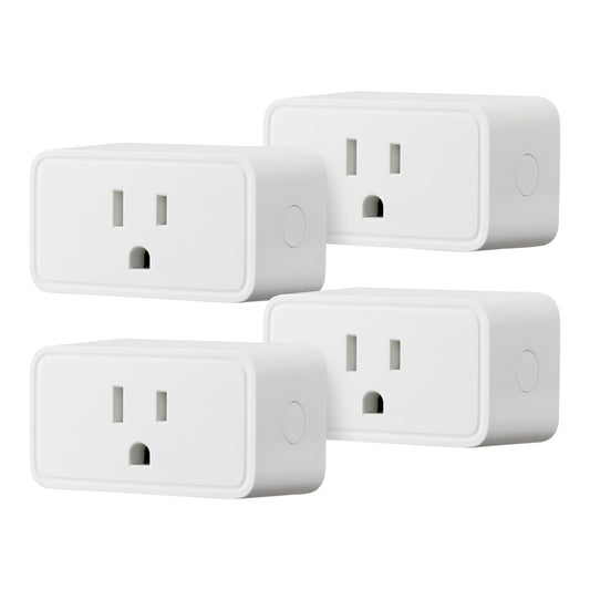Amazon Basics Smart Plug, Works with Alexa Only, 2.4 GHz Wi-Fi, No Hub Required, 4-Pack, White