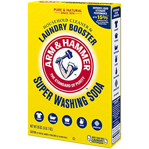 ARM & HAMMER Super Washing Soda Household Cleaner and Laundry Booster, 55 oz Box