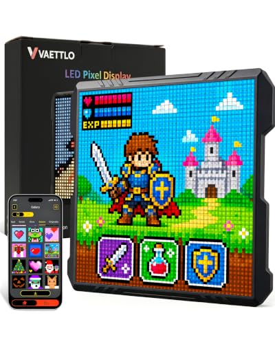 Vaettlo 32x32 LED Pixel Art Display, USB Powered Gaming Desk Decor with App