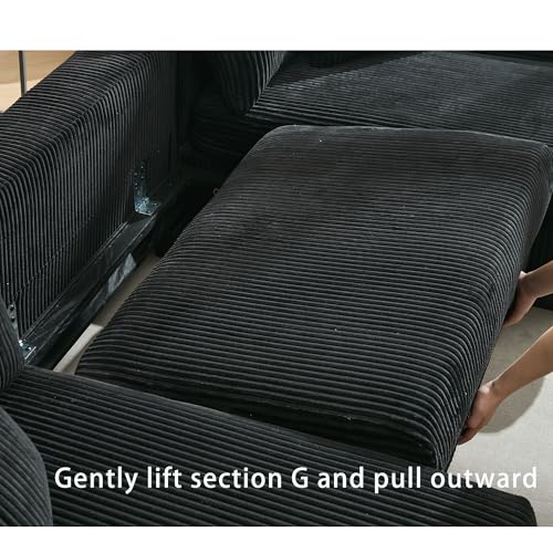 ERYE 114-Inch Oversized U-Shaped Sleeper Sectional Sofabed, U Shaped Pull Out Sleeper Couch Symmetrical Convertible Sectional Sofa Bed with Double Chaise Daybed & Toss Pillows