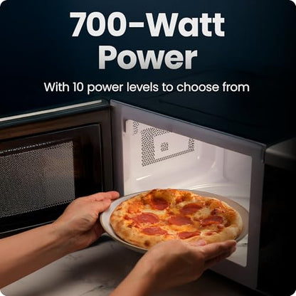 Chefman Compact Countertop Microwave, 0.7 Cu Ft, 700W, Stainless