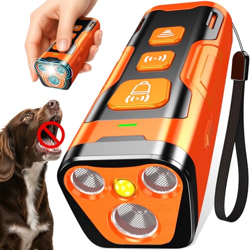 YUYQA Dog Bark Deterrent Device, 3X Ultrasonic Anti Barking Devices | 6 Training Modes 23 FT Range Barks No More Safe & Humane Rechargeable Compact Bark Control for Indoor Outdoor