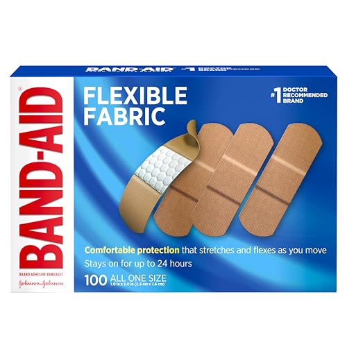 BAND-AID Brand Flexible Fabric Adhesive Bandages, All One Size, 100 Count