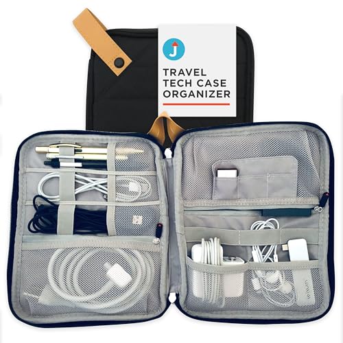 Journo Travel Cord Case Organizer For All Your Electronic Tech Gadgets - Cables, Accessories, Phones, Tablets, Hard Drives, Chargers, USB, Memory Cards & More