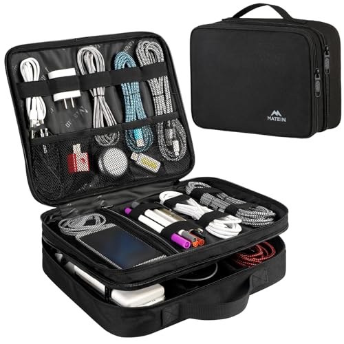 MATEIN Cable Organizer Bag, Large Travel Storage Bag, Sturdy Tool Case