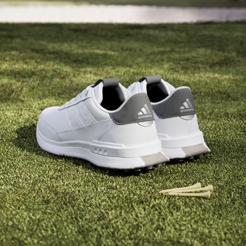 adidas Men's S2G Spikeless Leather 24 Golf Shoes, Footwear White/Charcoal, 8