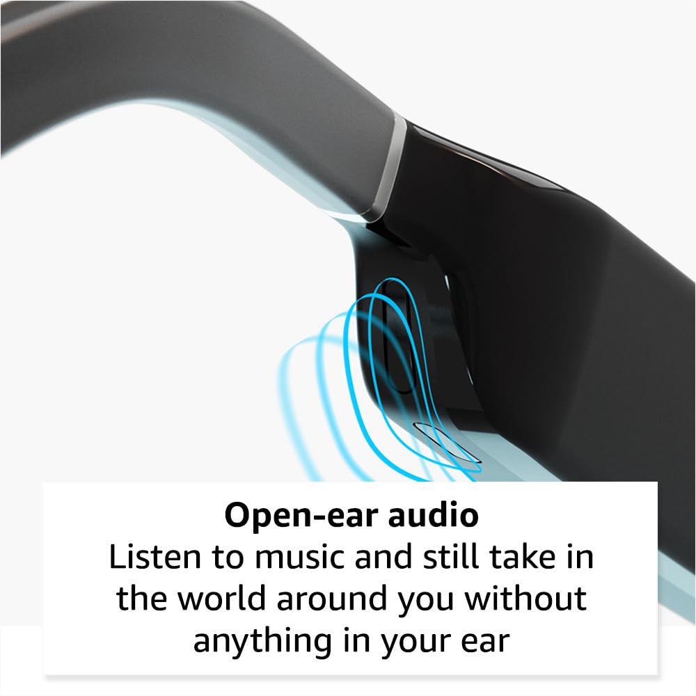 Amazon Echo Frames (newest model) + Echo Show 8 (newest model), Smart Glasses with Alexa, Round frames in Blue Tortoise with prescription ready lenses