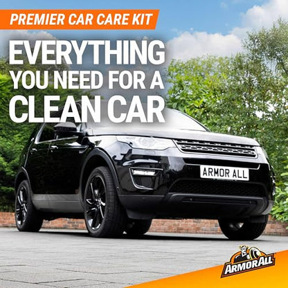 Armor All Premier Car Care Kit, Includes Car Wax & Wash Kit, Glass Cleaner, Car Air Freshener, Tire & Wheel Cleaner (8 Piece Kit)