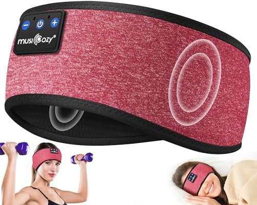 MUSICOZY Sleep Headphones Bluetooth Headband Headphones for Side Sleepers | Sleeping Headbands Wireless Sports Earphones Sweat Resistant Earbuds for Workout Running Cool Gadgets Unique Gifts for Women