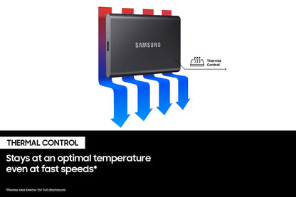 SAMSUNG T7 Portable SSD, 2TB External Solid State Drive, Speeds Up to 1,050MB/s, USB 3.2 Gen 2, Reliable Storage for Gaming, Students, Professionals, MU-PC2T0T/AM, Gray