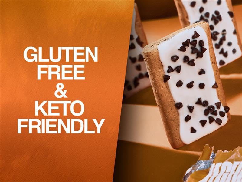 Legendary Foods 22g Protein Pastry+ S'mores Low Carb Meal Replacement Bar - Low Glycemic, Gluten Free Protien Snacks - Healthy Keto Snack Box, 8x Zero Sugar Energy Bars - Bariatric Diabetic Friendly