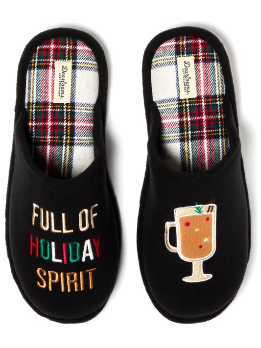 Dearfoams Cozy Comfort Men's Holiday Spirt Scuff Slippers
