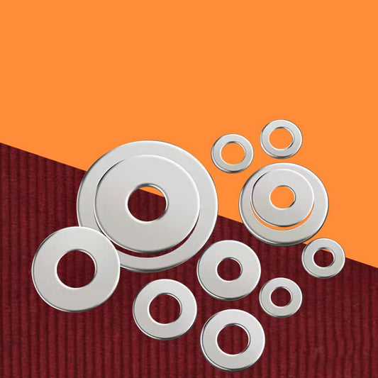 105Pcs 304 Stainless Steel Flat Washers, Fender Washers Assortment Kit 6 Sizes (M3-M10) for Screws Bolts Large and Small Hardware for Various Home Industrial Automotive,Silver
