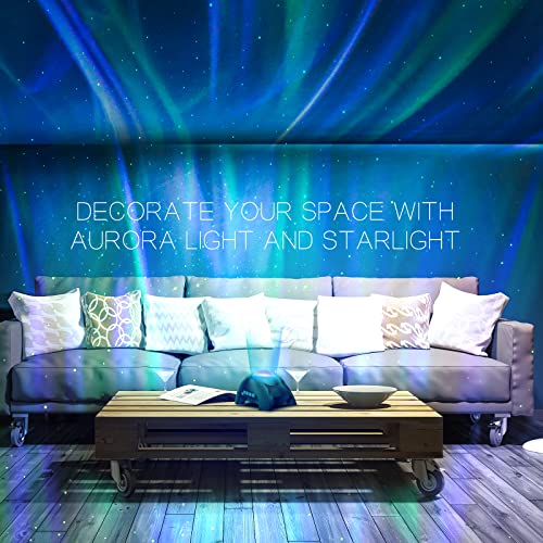 Northern Galaxy Light Aurora Projector with 33 Light Effects, Night Lights LED Star Projector for Bedroom Nebula Lamp, Remote Control, White Noises, Bluetooth Speaker for Parties Black