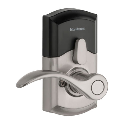 Kwikset SmartCode 955 Pembroke Light Commercial 10-Button Keypad Electronic Lever, Featuring Convenient Keyless Entry, 3-Year Batter Life and High Traffic Durability Satin Nickel