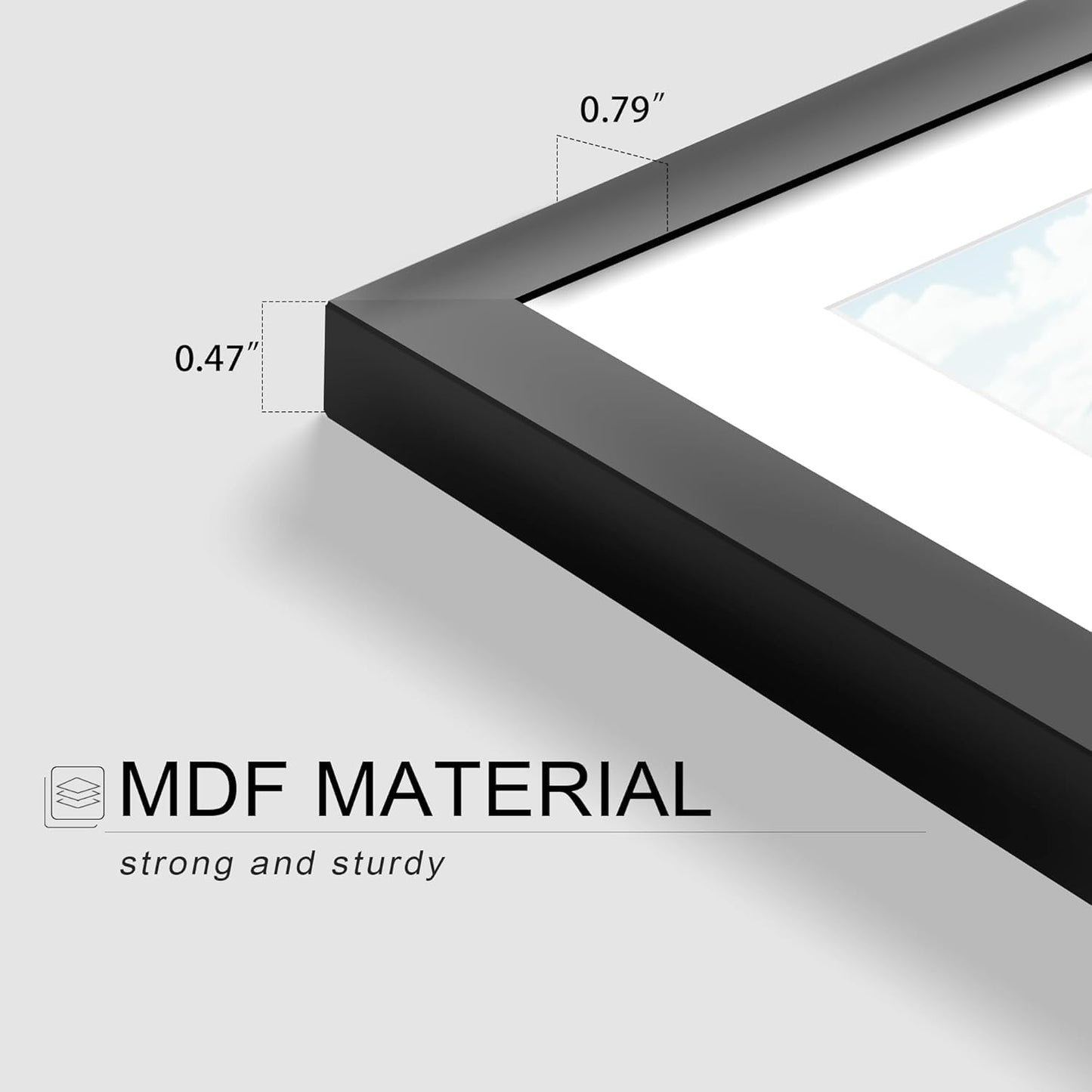 Picrit 8x10 Picture Frame Set of 12, Display 5x7 with Mat or 8x10 Without Mat, Photo Frames for Wall Mounting or Table Top Display, Black.