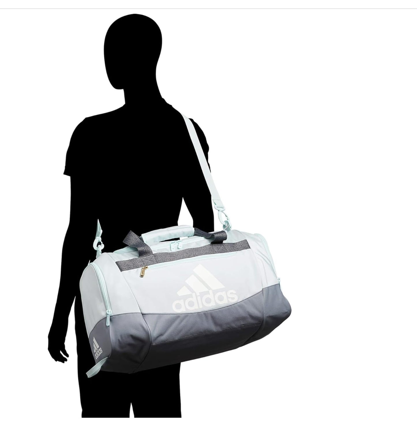 adidas Unisex Defender 4.0 Gym Duffel Bag for Men and Women, Black/White, Small (38L)