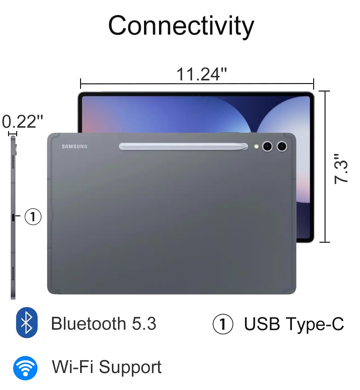 Samsung Galaxy Tab S10+ Plus, 12.4" AMOLED 2X 120Hz, 512GB Storage (256GB+256GB SD Card), Ultra-Light Android Tablet, Galaxy S Pen, AI Tools, 2K+ Touchscreen, 12GB RAM, 16-Hr Battery Life, SM-X820