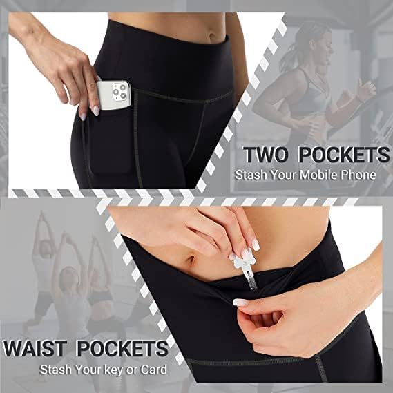 MIRITY 4 Pack Yoga Leggings with Pockets for Women - High Waist Tummy Control Pants for Workout