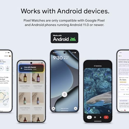 Google Pixel Watch 4 (41mm) - Android Smartwatch - Heart Rate and Sleep Tracking - 30-Hour Battery - Fitness Tracking - Google AI - Matte Black Aluminum Case - Obsidian Active Band - LTE (2025 Model)