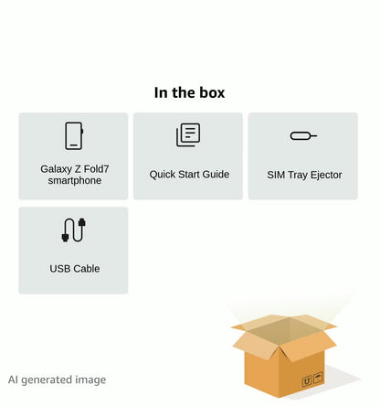 Samsung Galaxy Z Fold7 Cell Phone, 256GB AI Smartphone, Unlocked Android, AI Photo Edits, Large Screen, Long Battery Life, 2025, US 1 Yr Manufacturer Warranty, JetBlack