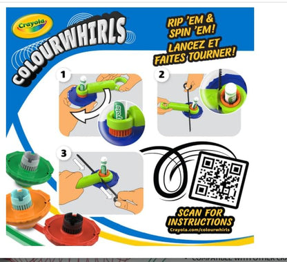 Crayola Colourwhirls Battle Arena Art Game, DIY Gyro Spin Art Toy, 4 Battling Spinning Top Toys, Birthday, Holiday for Kids, Ages 6+