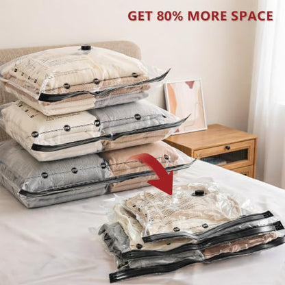 Travel Vacuum Bags for Clothing with Cordless Pump 18 Combo, Clear