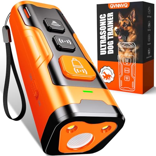 QVNNVQ Stop Dog Barking Fast & Safely, Ultrasonic Bark Deterrent for Indoor Outdoor Use, Anti Barking Device for Dogs with 4 Modes, 50ft Range, Easy to Use No Bark Device for a Quieter Home