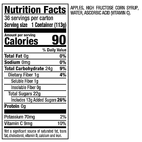 Mott's Applesauce, 4 Oz Cups, 36 Count, No Artificial Flavors, Good Source Of Vitamin C, Nutritious Option For The Whole Family