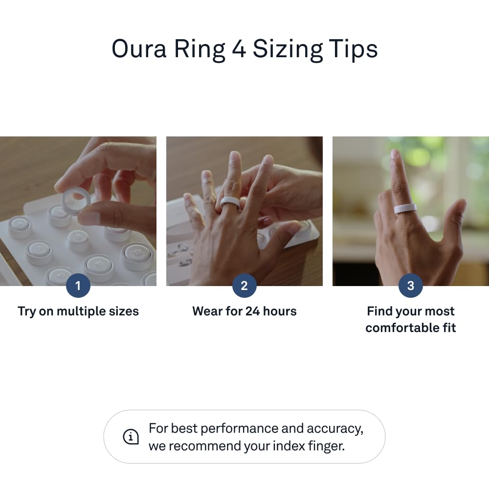 Oura Ring 4 - Silver - Size 10 - Smart Ring - Size First with Oura Ring 4 Sizing Kit - Sleep Tracking Wearable - Heart Rate - Fitness Tracker - Up to 8 Days of Battery Life