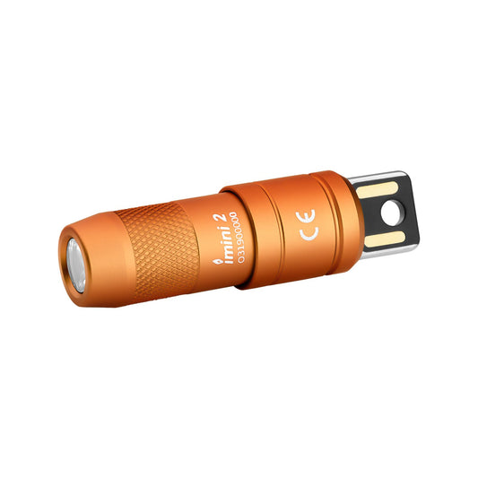 OLIGHT IMINI 2 EDC Rechargeable Keychain Flashlight, 50 Lumens Compact and Portable Mini LED Keyring Lights with Built-in Battery Ideal for Everyday Carry and Emergencies (Orange)