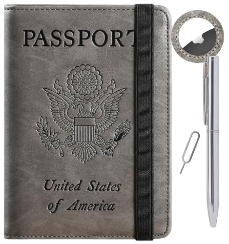 Airtag Passport Holder, Travel Essentials, Passport Cover, RFID Wallet | Passport Wallet, Travel Accessories, RFID Blocking, Synthetic Leather Card Case, International Must Haves, For Women Men