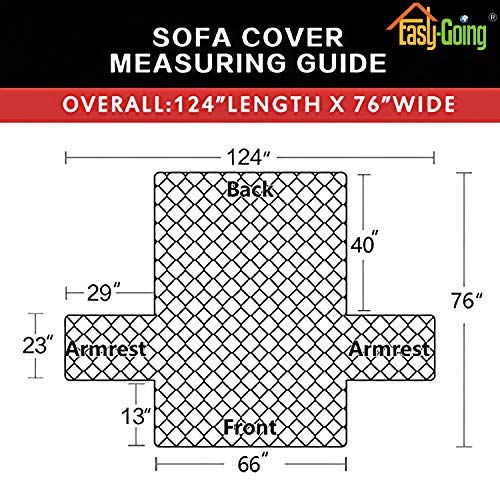 Easy-Going Reversible Couch Cover for 3 Cushion Couch Sofa Cover for Dogs Water Resistant Furniture Protector Cover with Foam Sticks Elastic Straps for Pet Cat (Sofa, Taupe/Ivory)