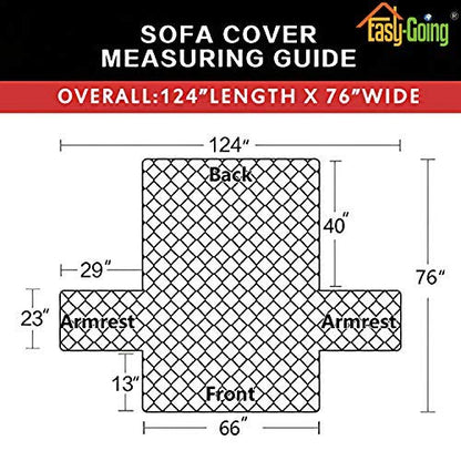 Easy-Going Reversible Couch Cover for 3 Cushion Couch Sofa Cover for Dogs Water Resistant Furniture Protector Cover with Foam Sticks Elastic Straps for Pet Cat (Sofa, Taupe/Ivory)