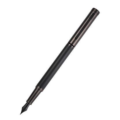 Matte Black Forest Fountain Pen Extra Fine Nib Classic Design with Converter and Metal Pen Box Set by Asvine