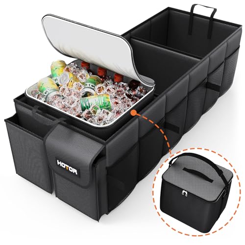 HOTOR Trunk Organizer, Sturdy Foldable with Cooler for Car, Sudan & SUV