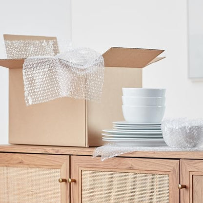 Amazon Basics Bubble Wrap for Moving, Packing, Shipping and Storage, Perforated Protective Cushioning for Fragile Items, 12-inch x 175-ft Long Roll, Small 3/16", Clear