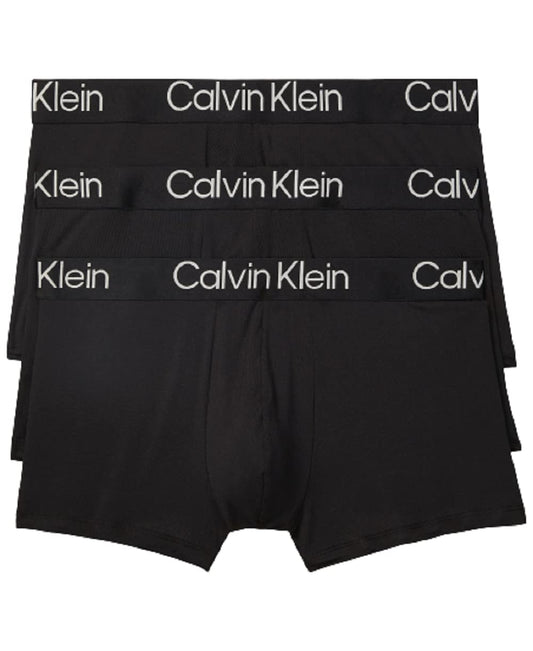 Calvin Klein Men's Ultra Soft Modern Modal 3-Pack Trunk, Black, Black, Black, M