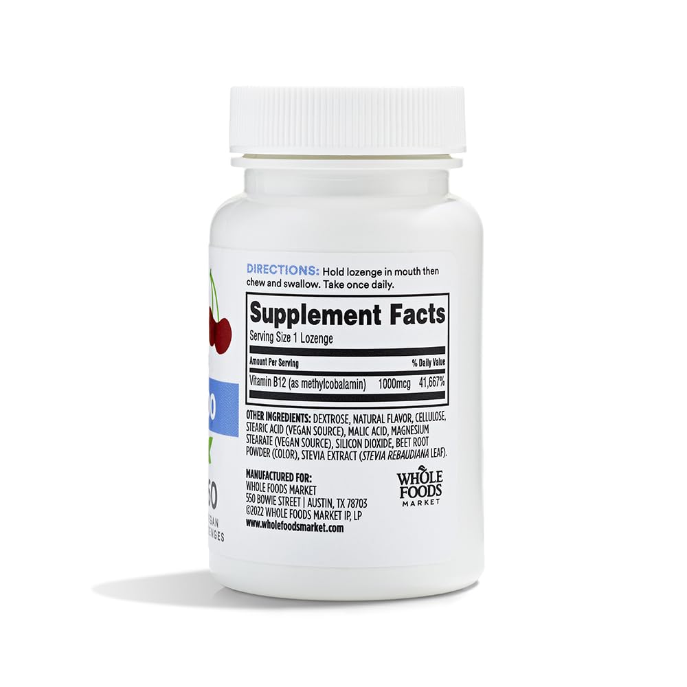Whole Foods Market, Methyl B-12 1000 MCG Cherry Lozenge, 60 CT
