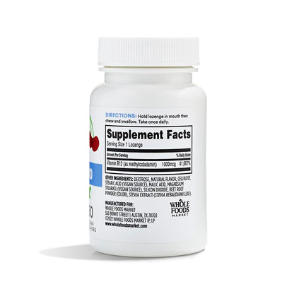 Whole Foods Market, Methyl B-12 1000 MCG Cherry Lozenge, 60 CT