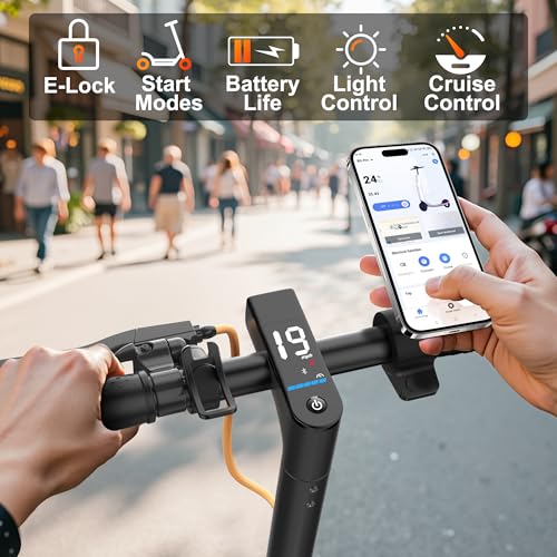 Electric Scooter, 500W/350W Powerful Motor & 19 MPH Top Speed, 16/25 Miles Range, Folding E Scooter with Dual Braking for Teens and Adults
