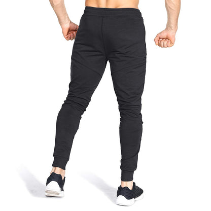 ZENWILL Mens Tapered Workout Running Pants,Gym Jogger Training Sweatpants Slim Fit with Zip Pockets (Large, Black)