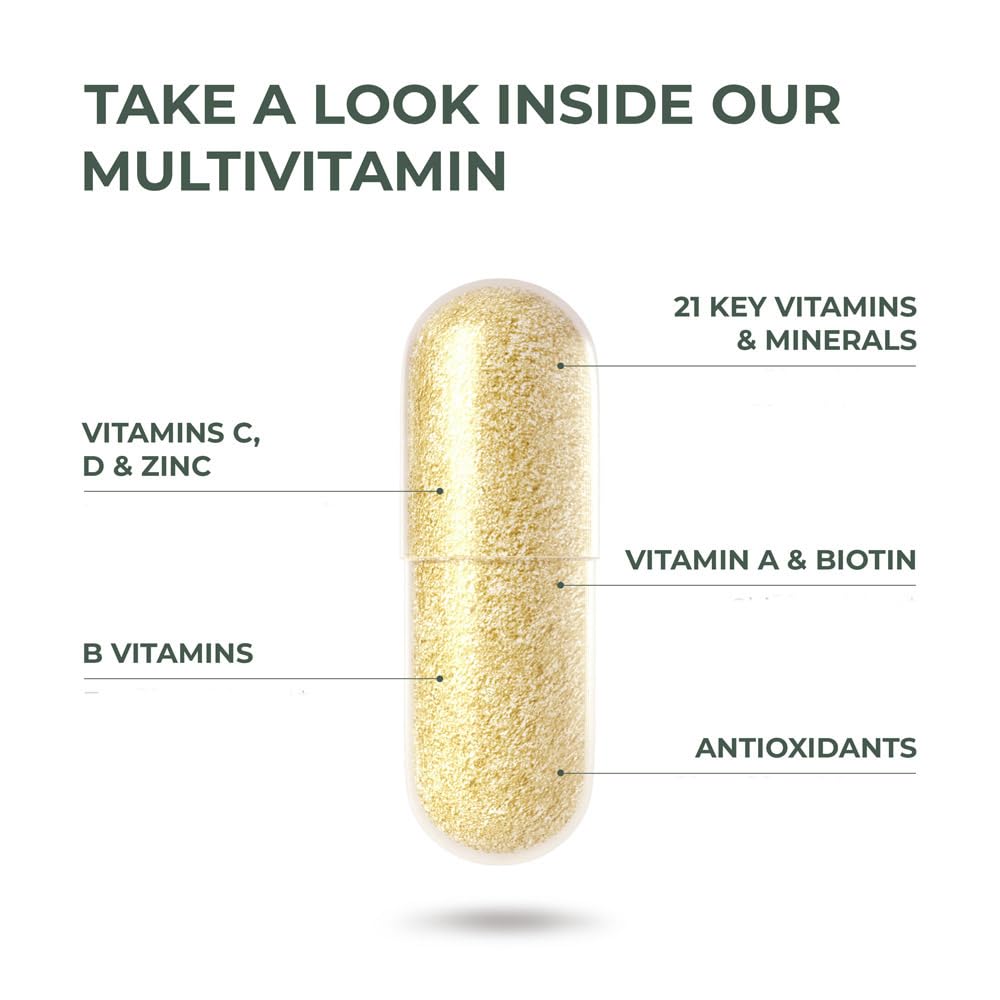 Primal Harvest 2 Pack, Multivitamin for Women and Men Vitamin A, Vitamin C, Vitamin D and E, Vitamin B12, B6, Biotin, Zinc Supplements, 30 Capsules